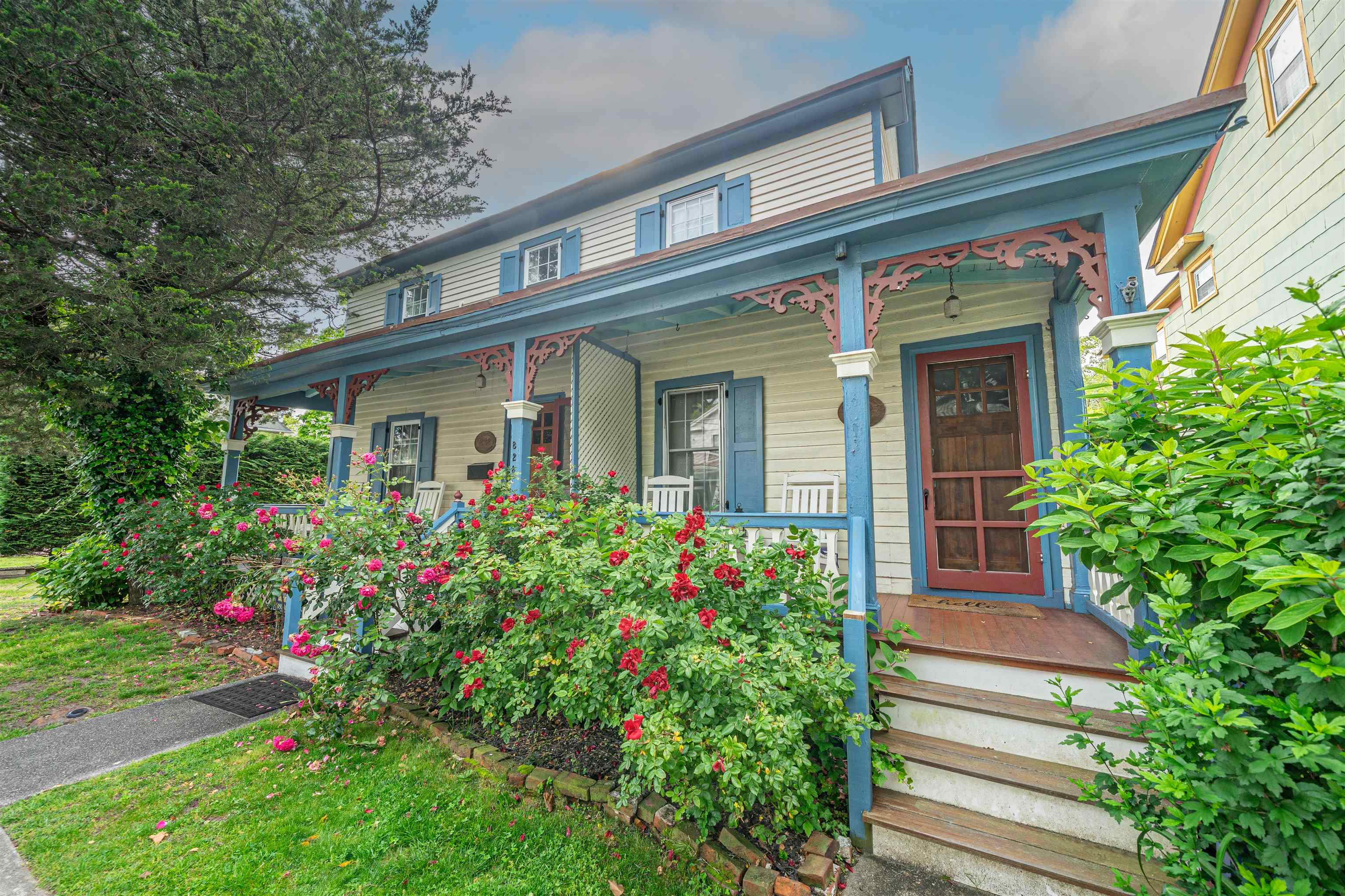 Welcome to 828 1/2 Corgie Street, a charming Victorian Twin in the heart of Cape May’s Historic District. This spacious 4-bedroom, 2.5-bathroom residence offers a spacious layout ideal for year-round living or investment. The main level features 1st floor master, half bathroom and kitchen with sliders to a large deck—perfect for outdoor entertaining.   The property sits on an oversized 9,600 sq ft lot that extends to Page Street, offering the possibility to add a pool, garage, or garden retreat. Solar panels are owned by the seller, providing added energy efficiency. Strong rental history and a walkable location close to the beach, shops, and restaurants make this an ideal investment.  The building is currently undergoing a condo conversion, with shared expenses between units. A rare opportunity—purchase both sides, rent one and keep the other for your own Cape May retreat!