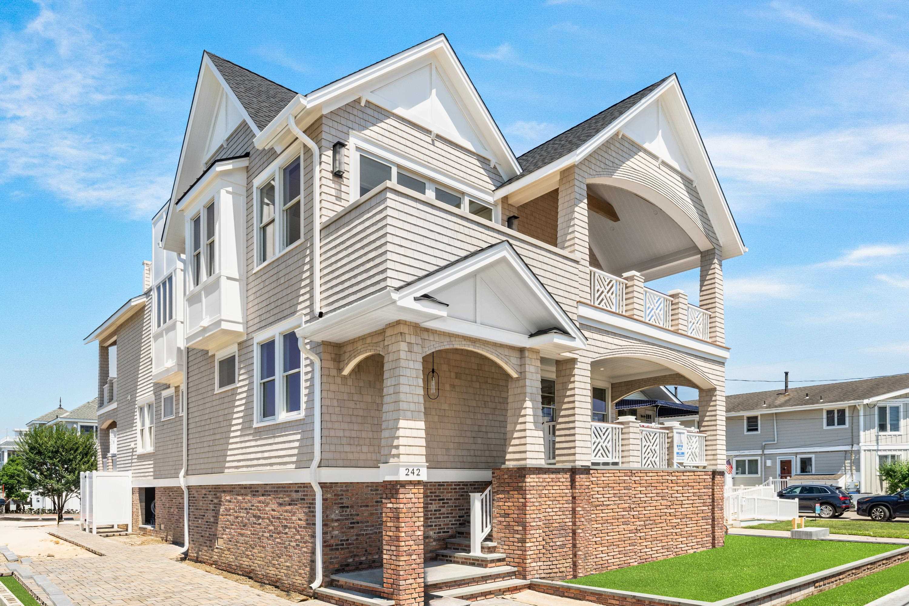 Public Open House - Saturday, July 5th 10AM-1PM. Welcome to 242 83rd Street, a stunning new construction home, offering an unparalleled blend of luxury and design in the heart of Stone Harbor, NJ. This expansive estate, sitting on an oversized 62.5x110’ lot, boasts 3,500 square feet of living space—25% larger than typical homes in the area. With six spacious bedrooms, six full baths, and two powder rooms, this home is designed for ultimate comfort and style. Designed with one-of-a-kind architecture by the Hyland Group and interior design and high-end furnishings by Proximity Interiors, this home offers every modern amenity you could desire while keeping the timeless, classic beach house aesthetic.  As you enter the home, you’re greeted by a beautiful bluestone patio that leads you inside to the first floor. Here, you’ll find five private ensuite bedrooms, each featuring designer-selected tiled bathrooms. The oversized family room, located at the rear of the home, offers access to a covered porch overlooking the custom 12x20 gunite pool and fully loaded cabana. A convenient walk-in laundry room and powder room for pool access complete the first floor.  The second floor opens up to a breathtaking 35-foot wide living space with cathedral ceilings and exposed beams, creating an airy and expansive atmosphere. The chef's kitchen is a culinary dream, with a 10-foot island, ample seating, and top-of-the-line appliances. Behind the kitchen, a spacious butler's pantry provides an excellent prep space and extra storage. The luxurious primary suite with a private covered deck overlooking the pool complete this level. The primary suite features a massive his-and-her walk-in closet with a stacked washer and dryer and a luxurious ensuite bath with a dual vanity.  The third story is the crown jewel of the home, featuring a 359-square-foot rooftop deck with a built-in wet bar, fireplace, and panoramic ocean views, making it the perfect spot for entertaining or relaxing while enjoying breathtaking sunsets.  This home also offers a prime location, just 2 blocks from the guarded 83rd Street beach and within walking distance of a variety of dining and entertainment options. Enjoy local favorites such as Windrift, Icona Brew Pub, Mack's Pizza, Back Bay Seafood, and more. Nearby recreational amenities include the 82nd Street tennis courts, Pickleball courts, and the public 83rd Street fishing pier, offering stunning views of Stone Harbor’s sunsets.  Additional features of this home include elegant architectural details, maibec cedar siding, engineered hardwood floors, crown molding, specialty trim, multi-zone HVAC, 3-Stop elevator for easy access, and ample storage underneath the home along with plenty of off-street parking. This exceptional residence combines luxury, functionality, and location, offering a rare opportunity to experience the best that Stone Harbor has to offer.