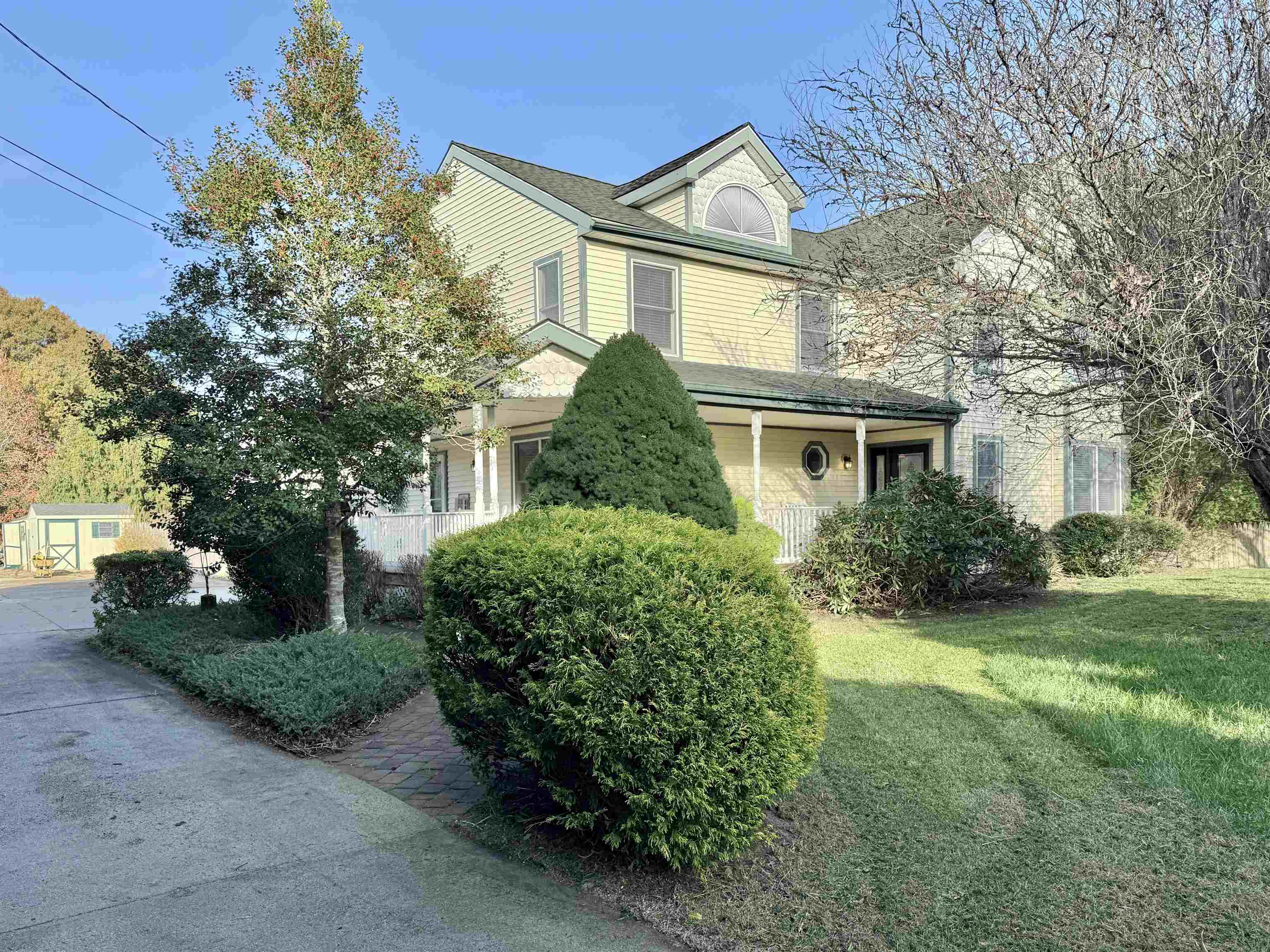 A Gentleman's Estate. A beautiful home 1.6 acres which backs into the McNamara game preserve with over 12,000 acres of forest, salt marshlands and the Tuckahoe River. The home welcomes you with a with a generous wrap around porch. Tiled foyer, living room with French doors and hardwood flooring. Powder room with ceramic sink top. Formal Dining room with hardwood and sliders out to a paver patio. Family room with gas fireplace, hardwood floors open to the kitchen. Kitchen has granite countertops with a breakfast bar and ceramic floors. Second floor large master bedroom with vaulted ceiling, walk in closet and master bath with walk in shower. Large bedroom/family room area with sliders to a balcony that overlooks the pool area. Hardwood flooring and ceramic throughout.  Outside features include the beautiful and well-manicured back yard that has fencing around an in-ground pool with garden pergola. Side garden with fig trees and a rustic stone wall. The home is located 275 feet off of Tuckahoe Road at the end of a long concrete driveway.