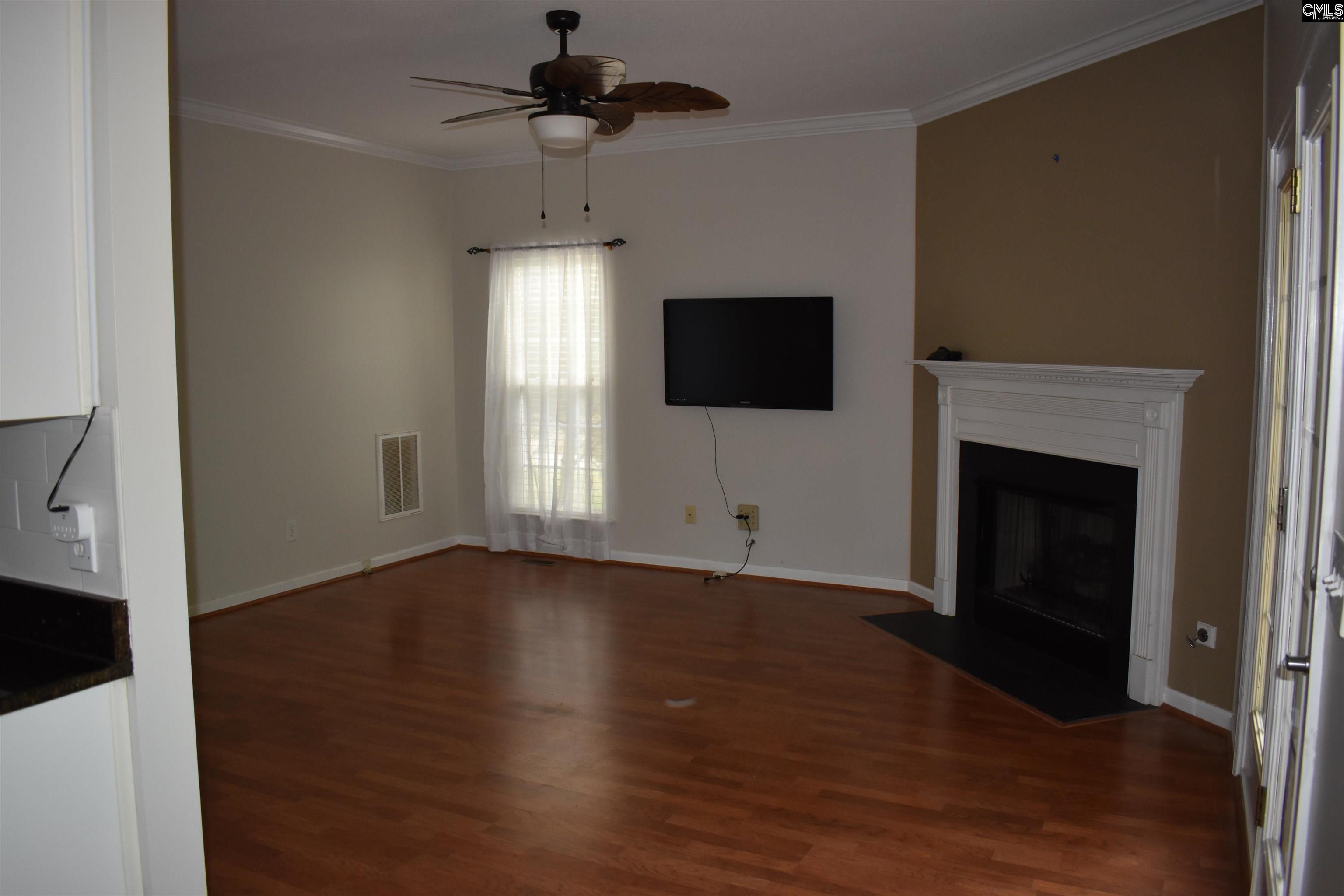Living Room with corner fireplace