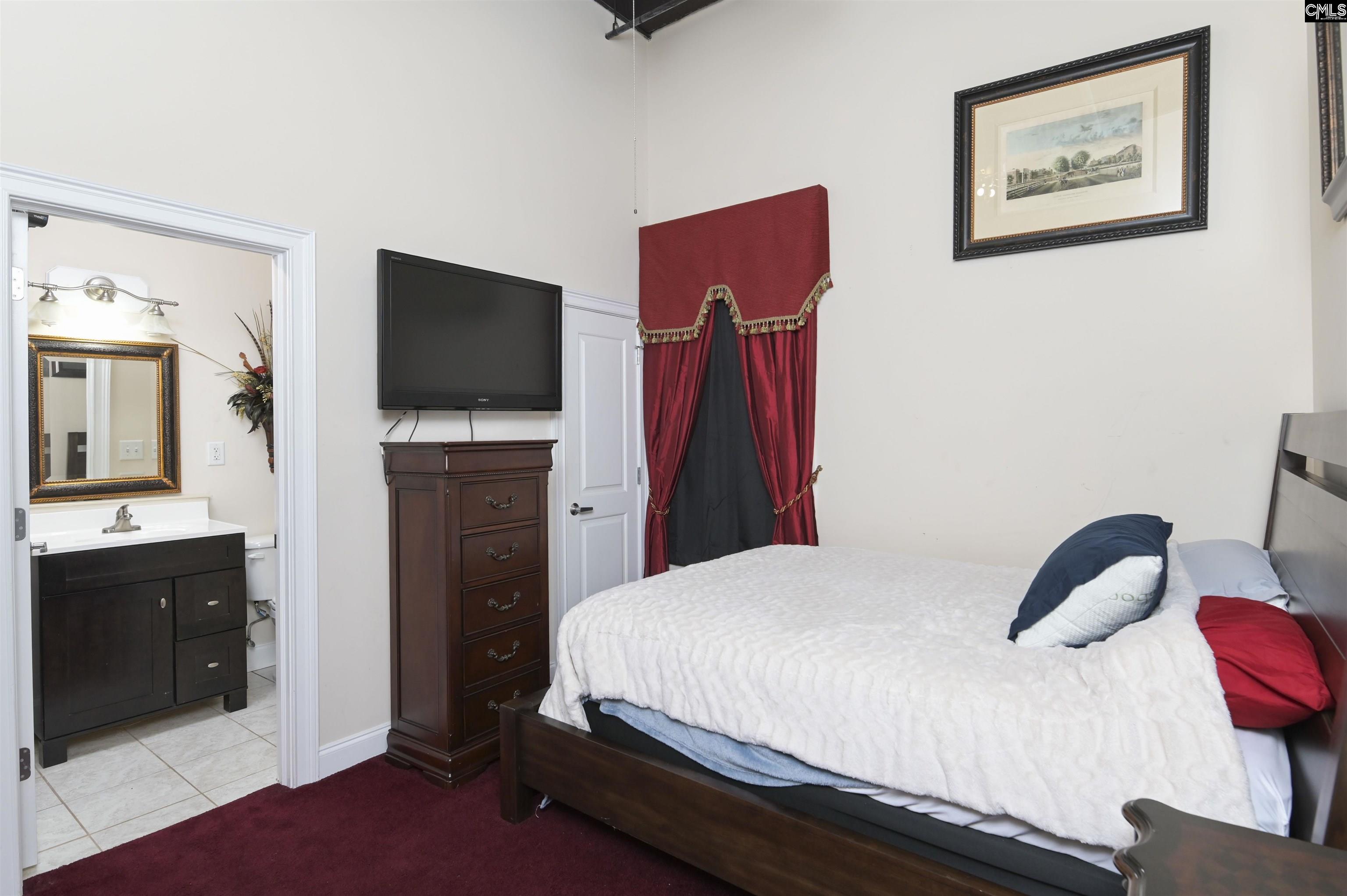 Master features private bath and closet with tub shower combo
