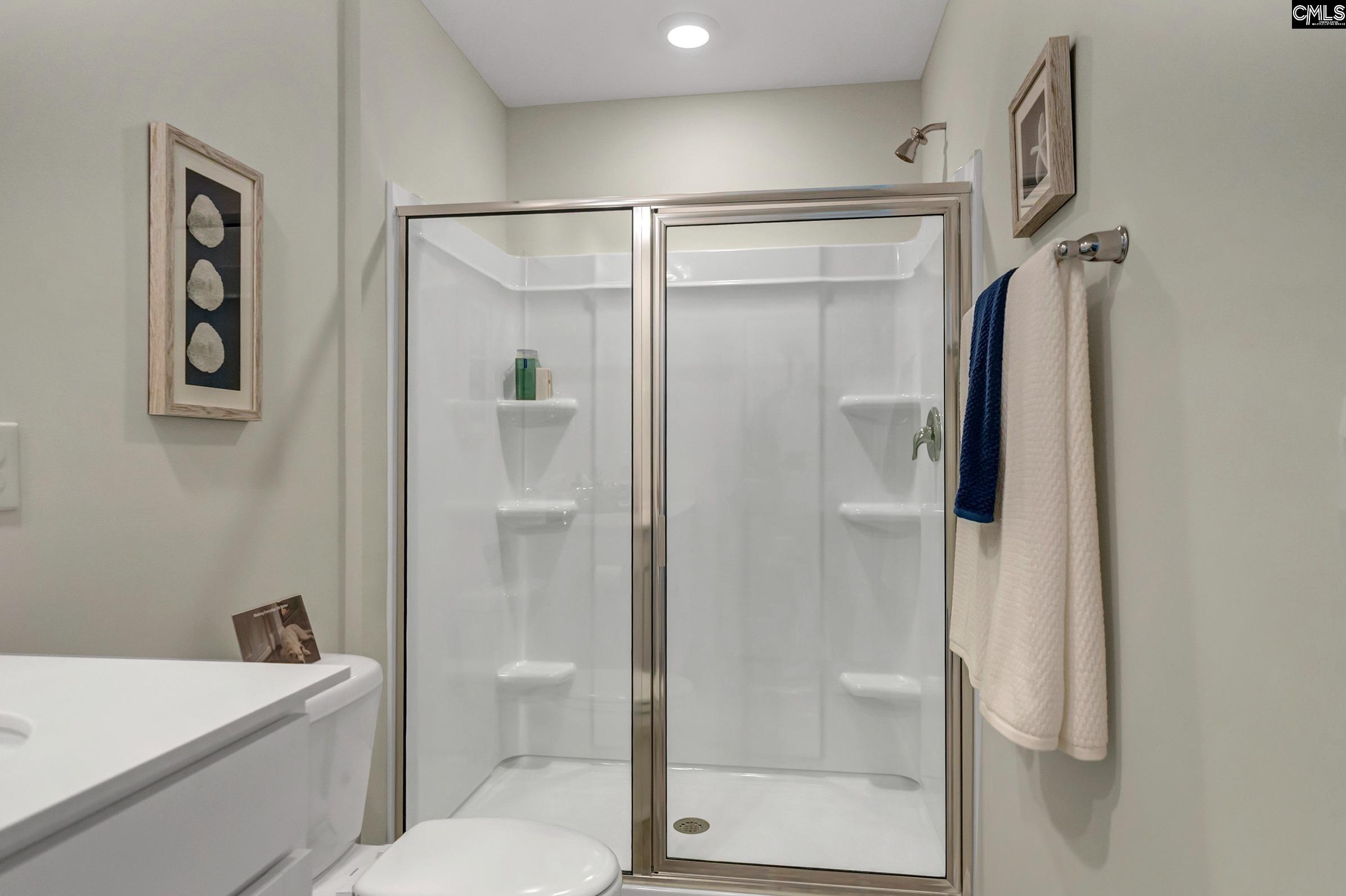 With stand-up shower.