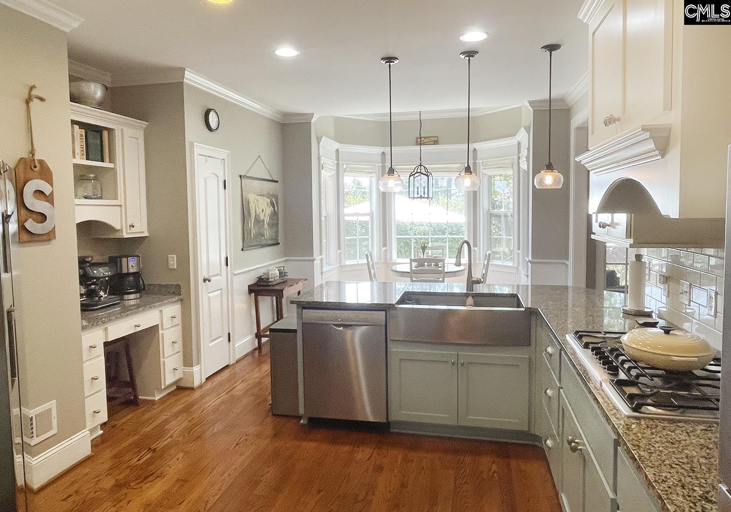 Granite countertops and stainless steel appliances