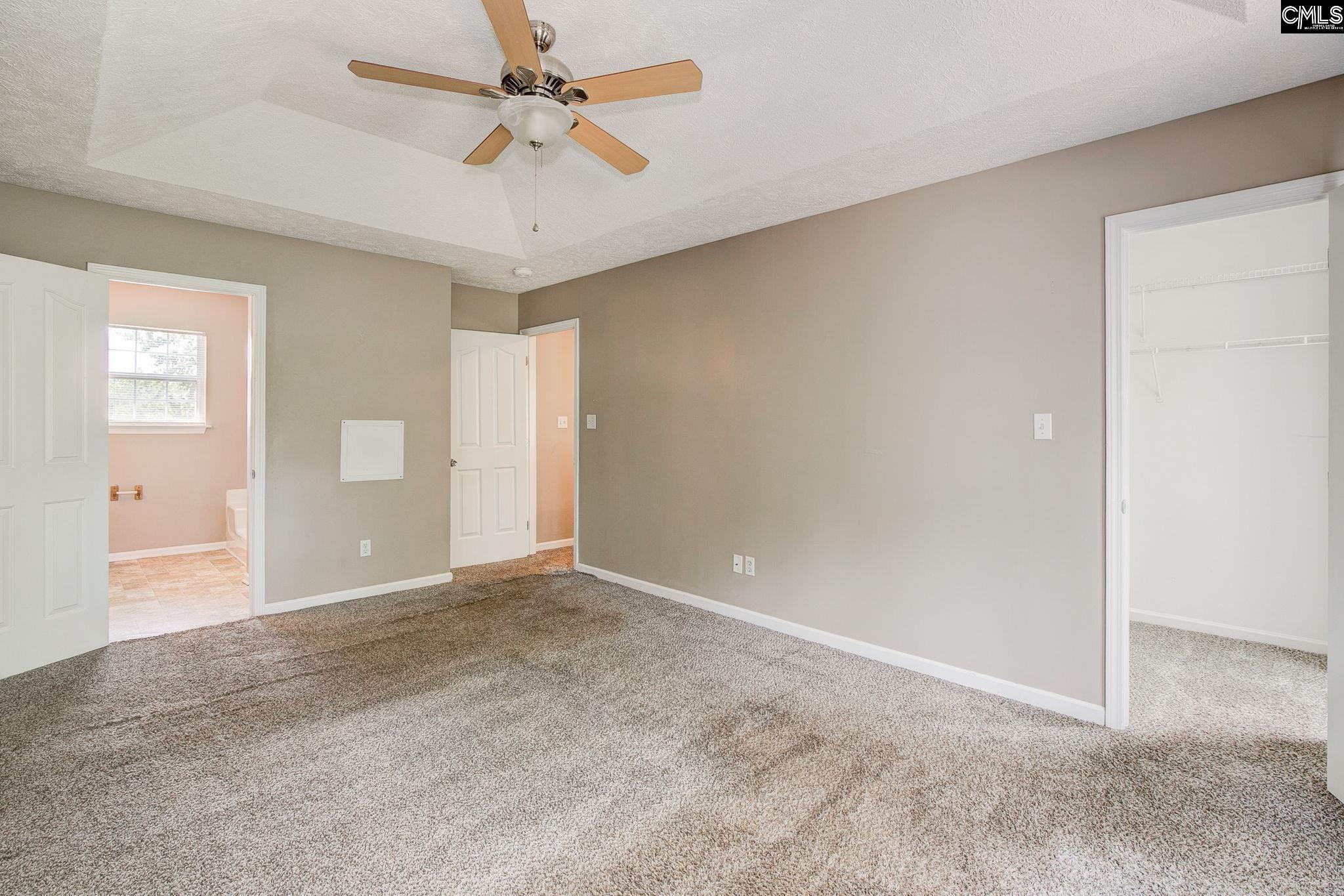 private bath, granite countertops, separate shower, garden tub, and walk in closet