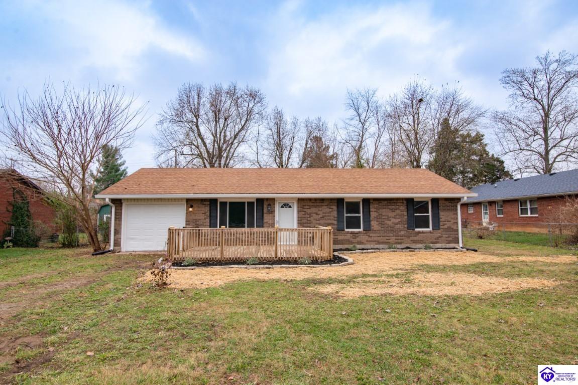 3 bedroom 1 bath brick ranch in Vine Grove that's been totally renovated including fresh paint, new vinyl flooring, new countertops, new kitchen cabinets. The bathroom has been renovated. There is a new roof and a great backyard and a newer storage shed. Nicely landscaped. This won't last!