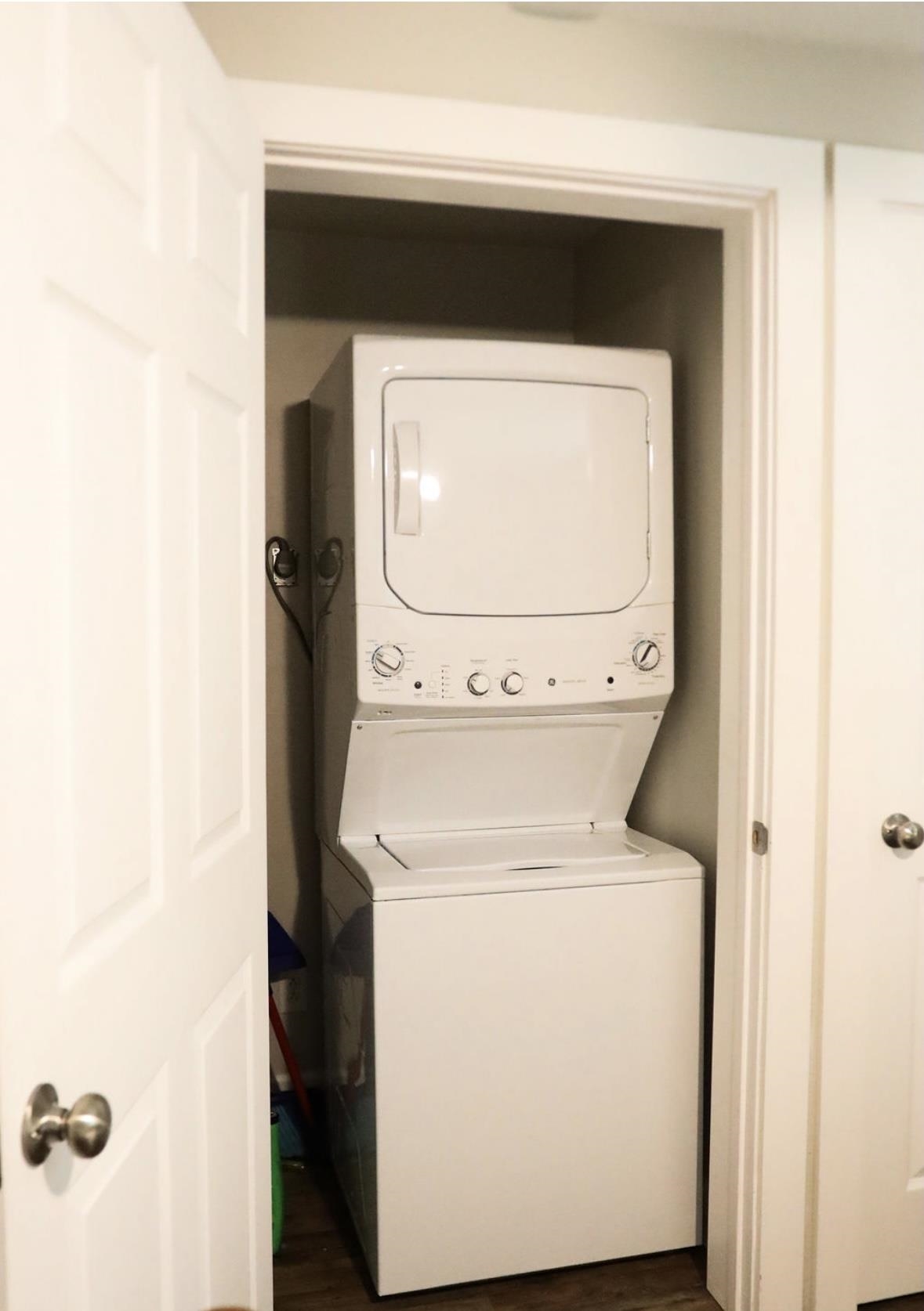 Laundry closet in Primary Bedroom